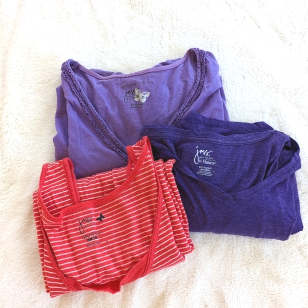 🌷3/15🌷 Just My Size bundle of three short sleeve tees size 4X